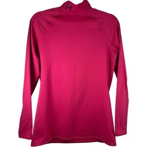 Under Armour ColdGear Top Fitted Mock Neck Long Sleeve Base Layer Magenta L